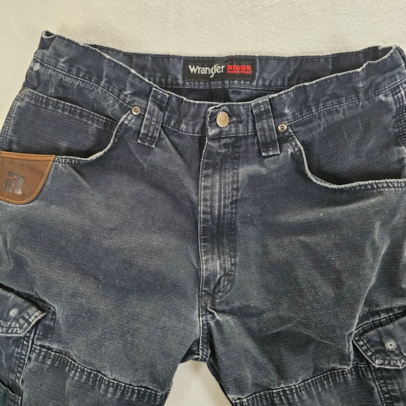 Wrangler Other - Wrangler RIGGS Workwear Mens Cargo Pants  Blue Cotton Ripstop double knee 35x34